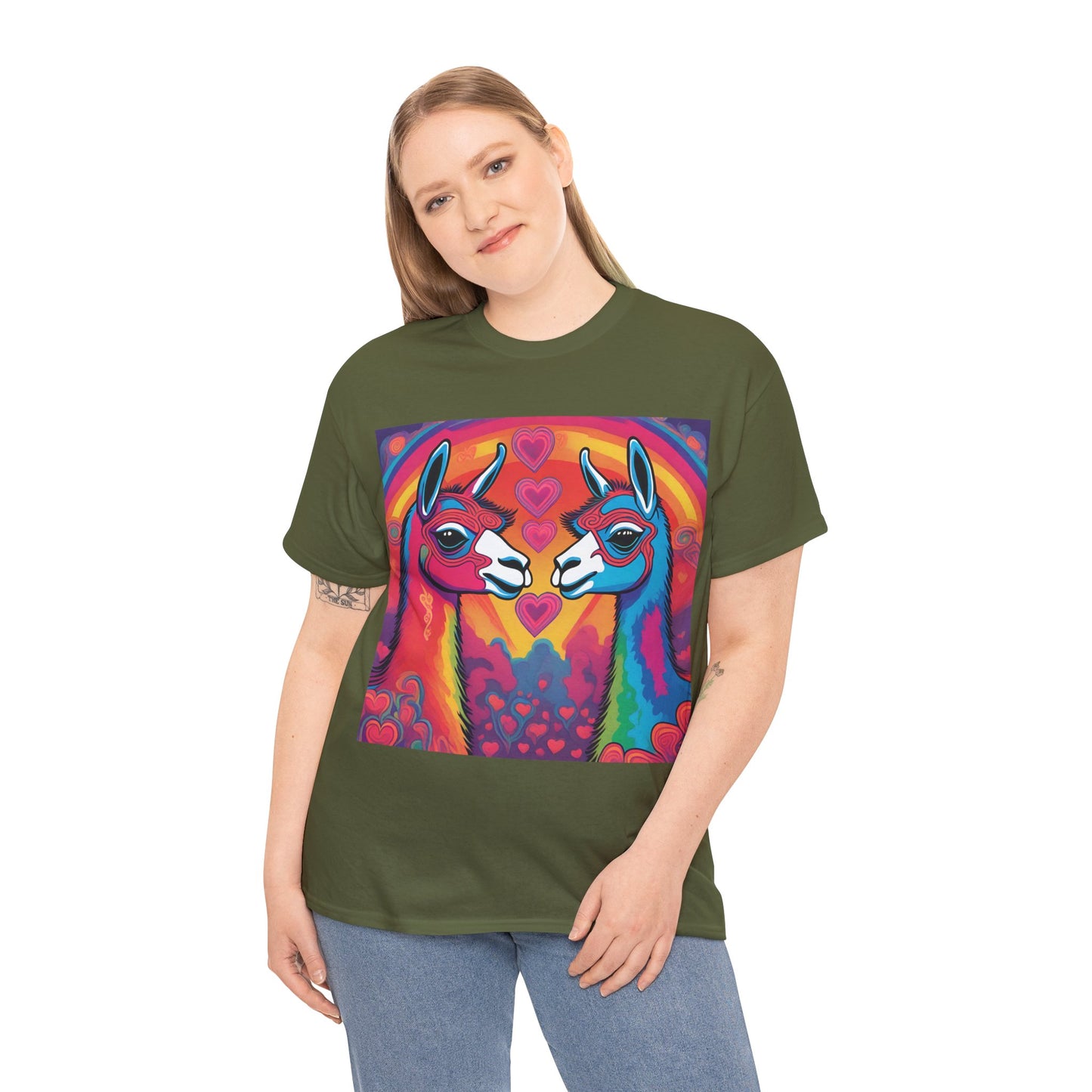 Llamas in Love Unisex Heavy Cotton Tee