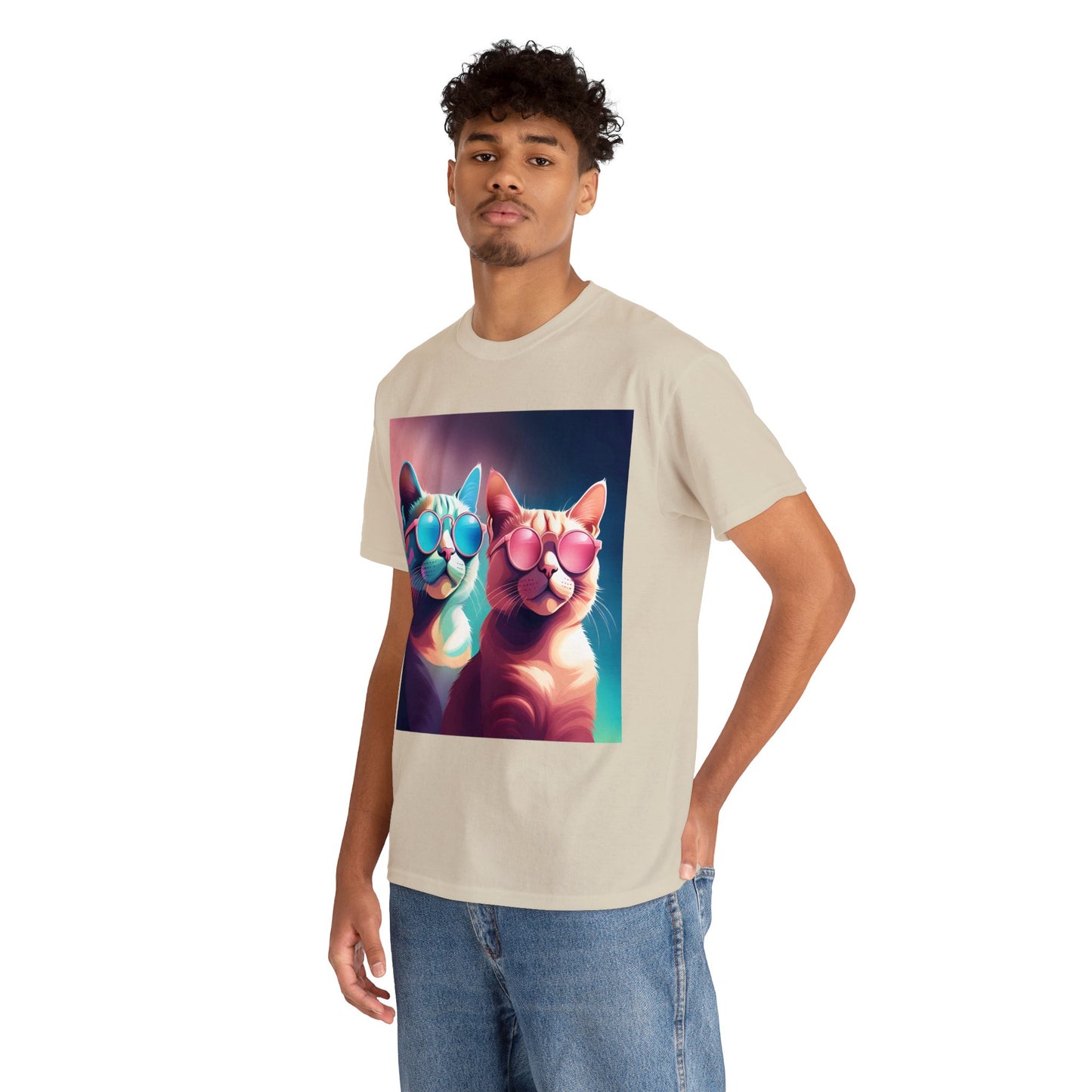 Shades of Whiskers: Twin Cool Cats Tee
