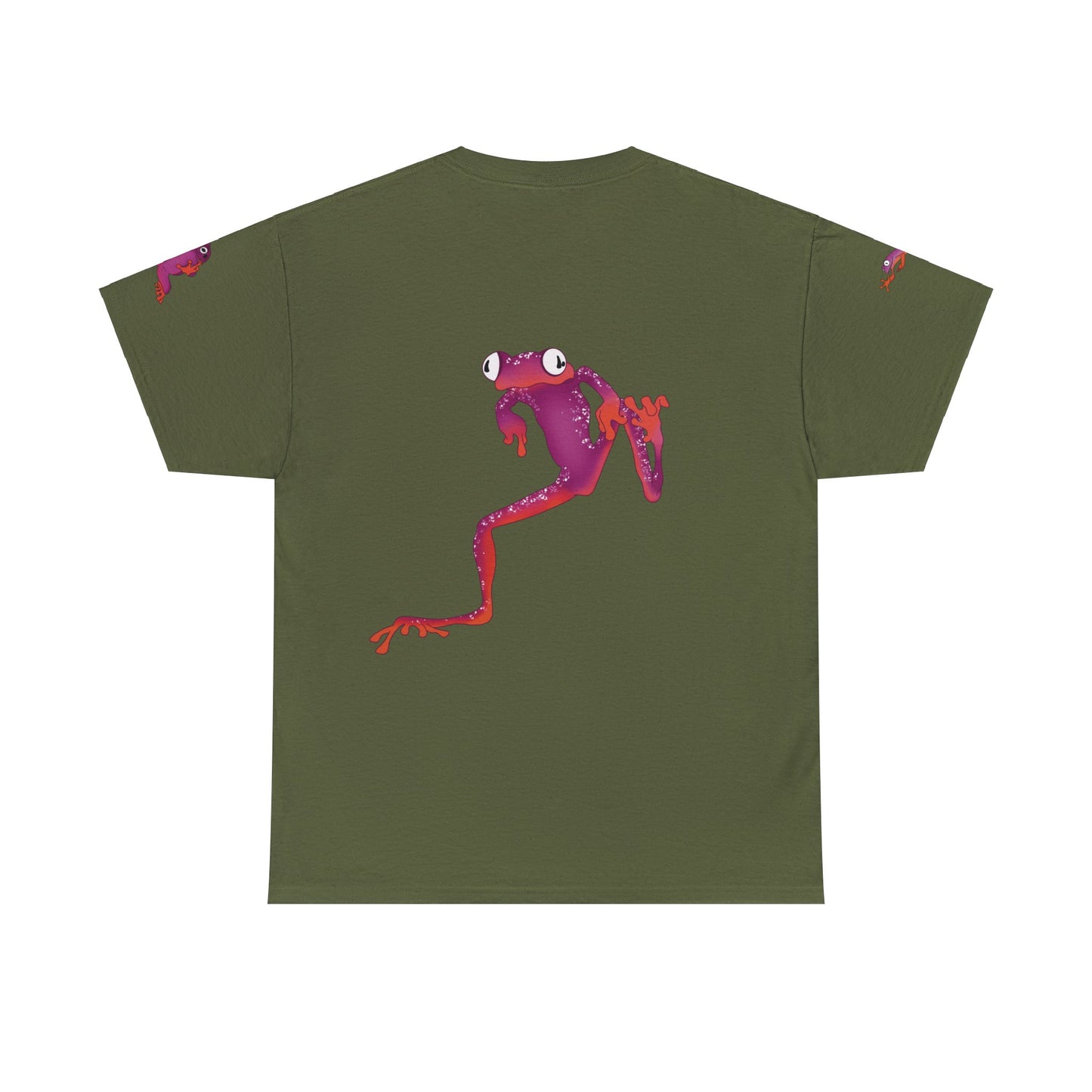 Frogs Dance Tee - Vibrant Pink and Orange Frog T-Shirt