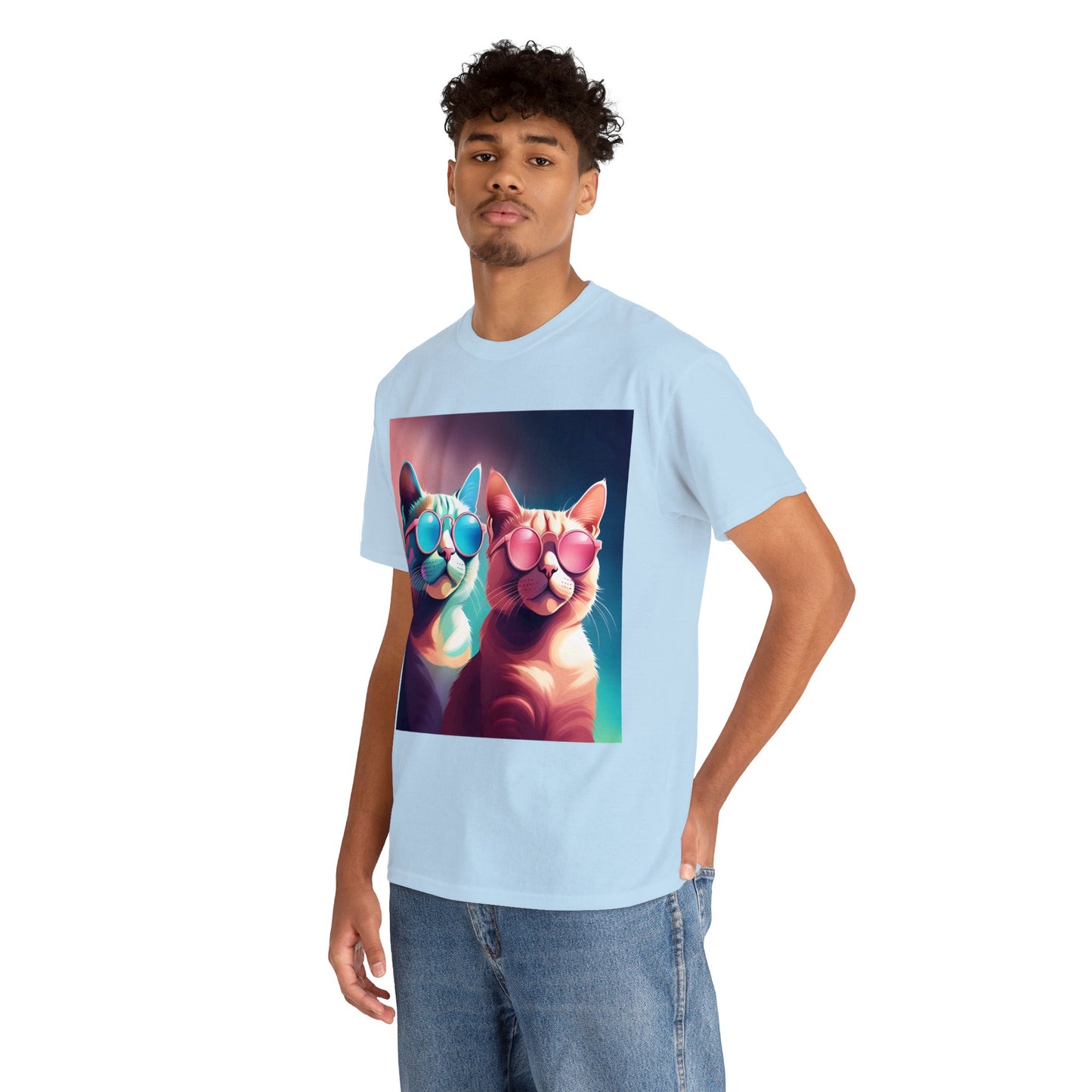 Shades of Whiskers: Twin Cool Cats Tee