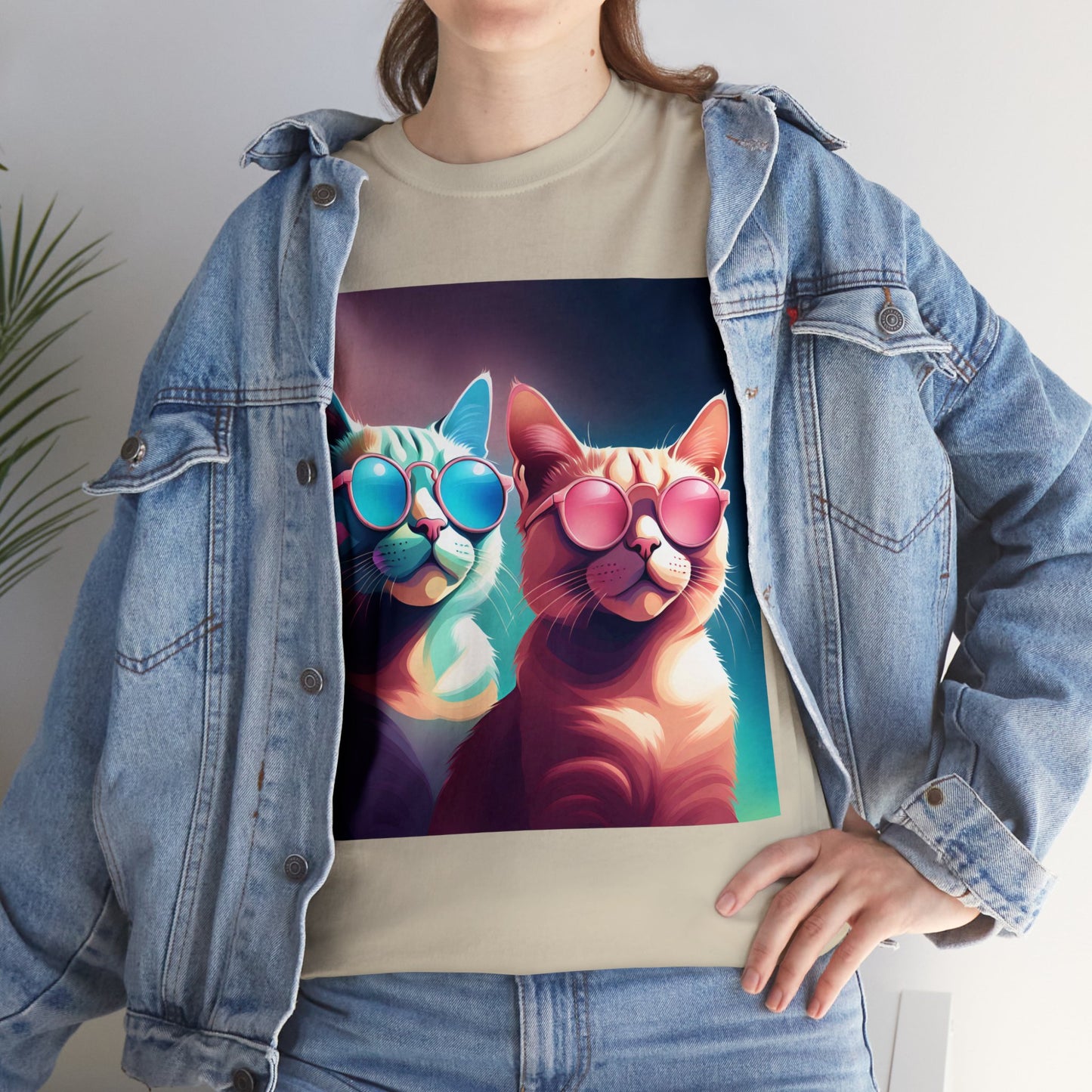 Shades of Whiskers: Twin Cool Cats Tee