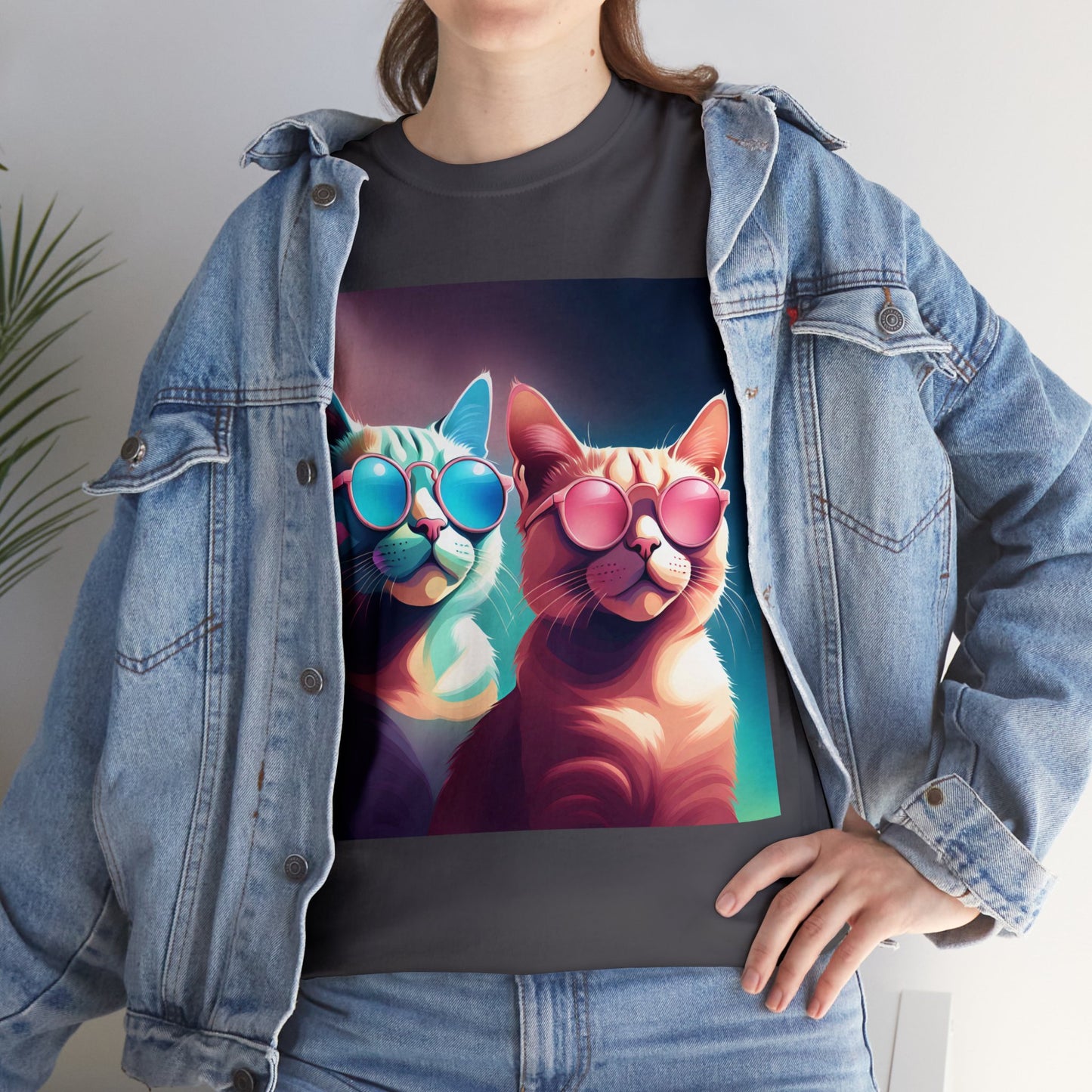 Shades of Whiskers: Twin Cool Cats Tee