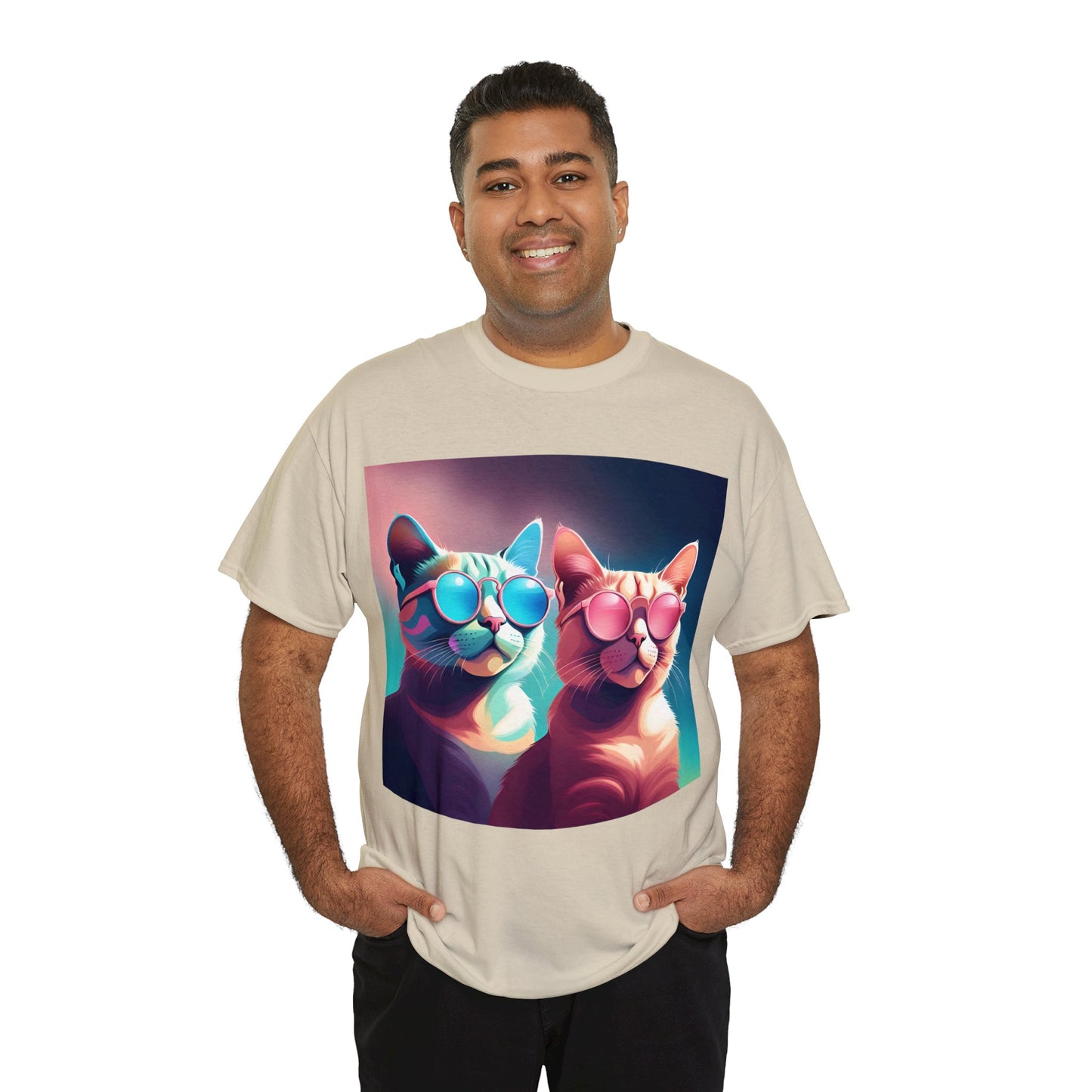 Shades of Whiskers: Twin Cool Cats Tee