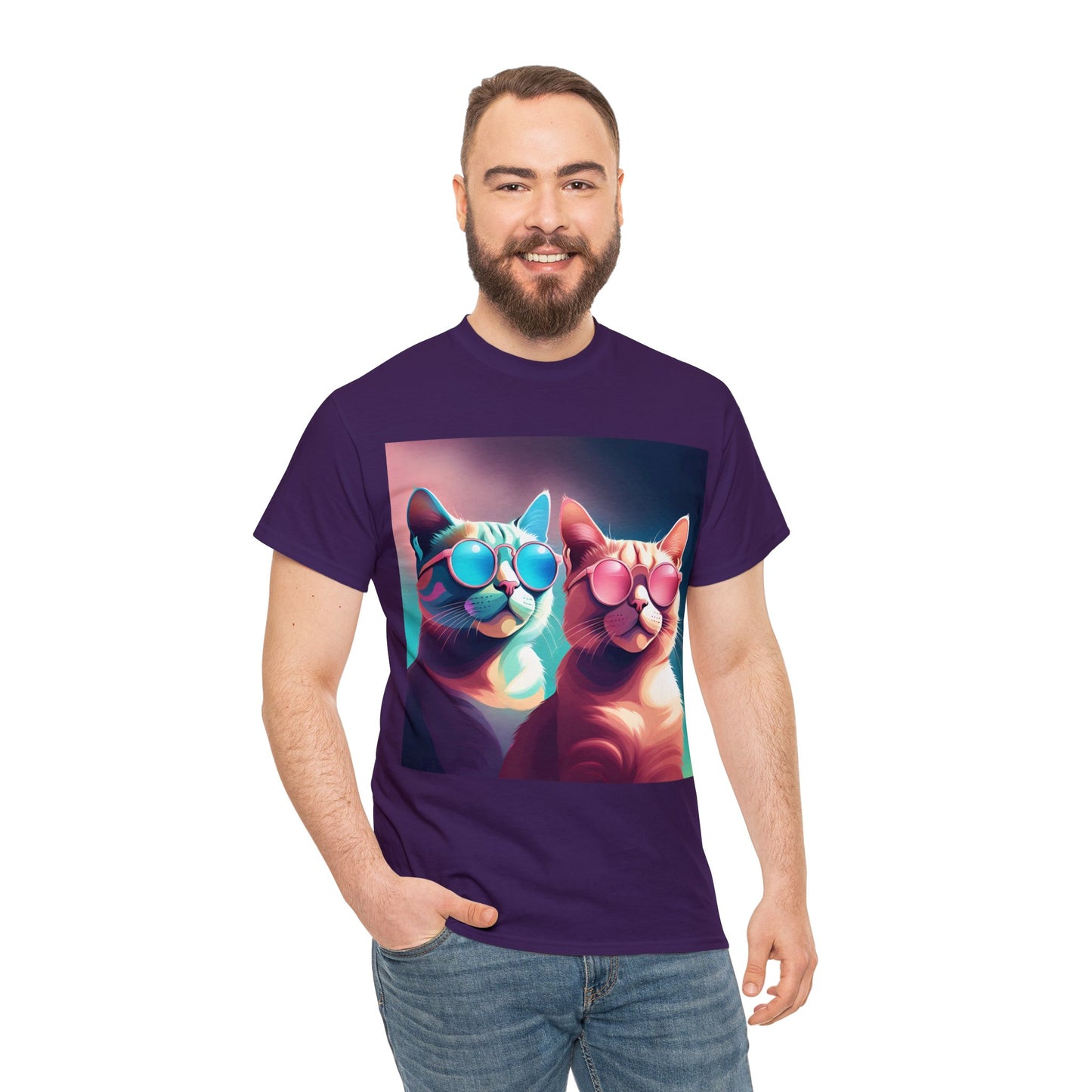 Shades of Whiskers: Twin Cool Cats Tee