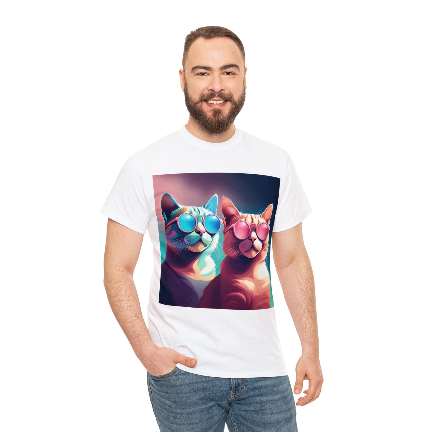 Shades of Whiskers: Twin Cool Cats Tee