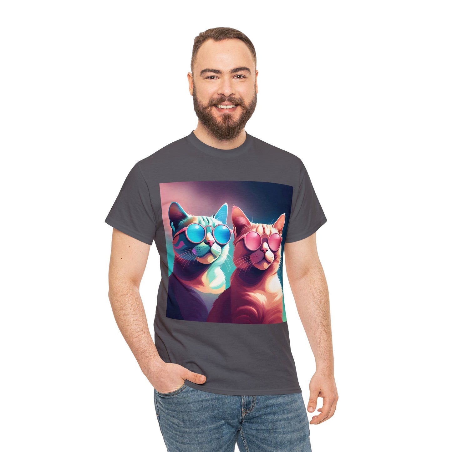 Shades of Whiskers: Twin Cool Cats Tee