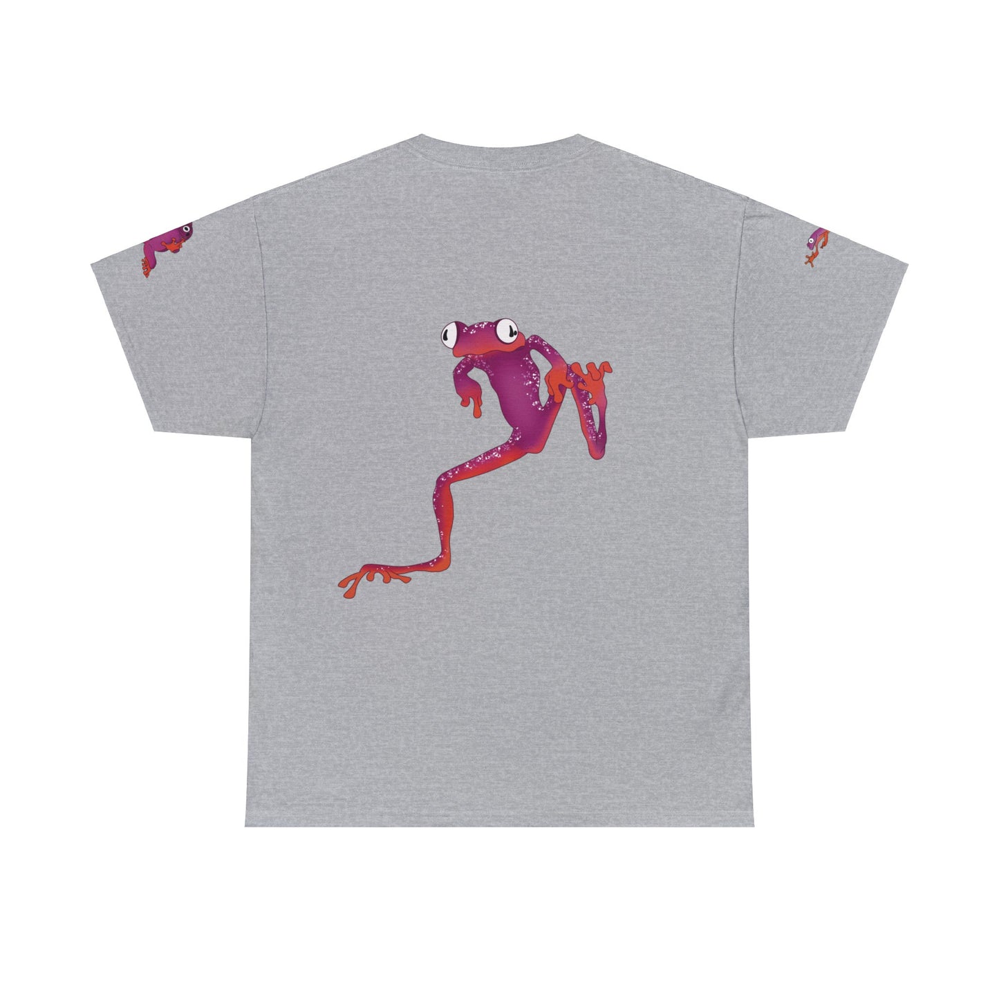 Frogs Dance Tee - Vibrant Pink and Orange Frog T-Shirt