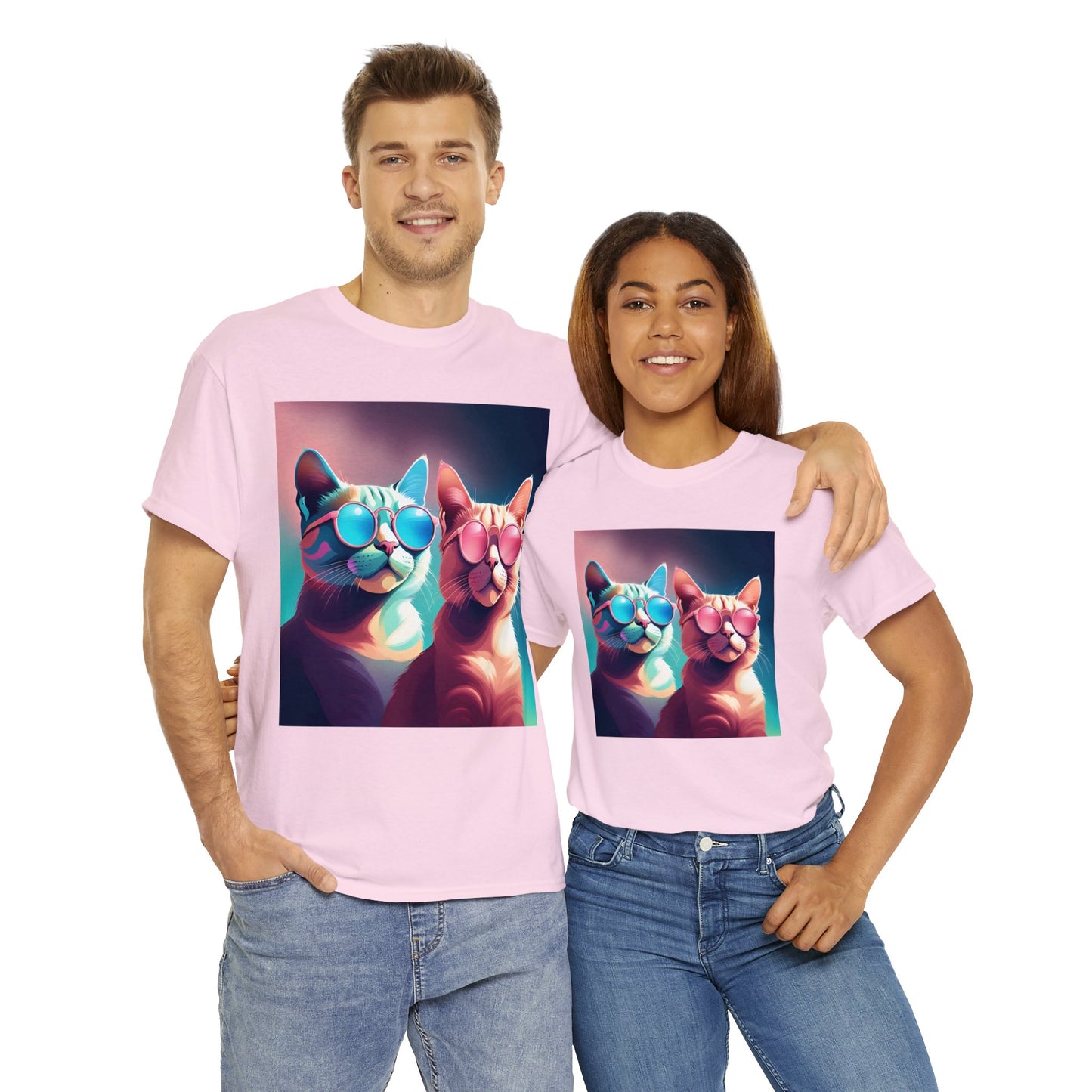 Shades of Whiskers: Twin Cool Cats Tee