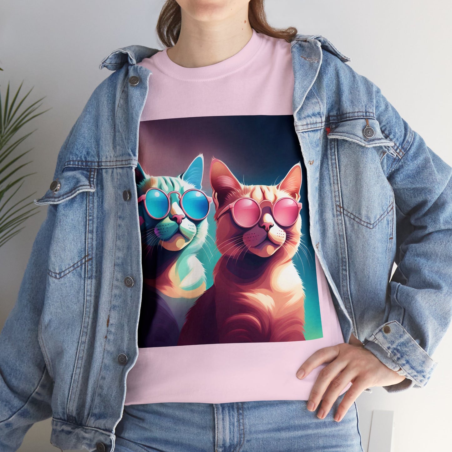 Shades of Whiskers: Twin Cool Cats Tee