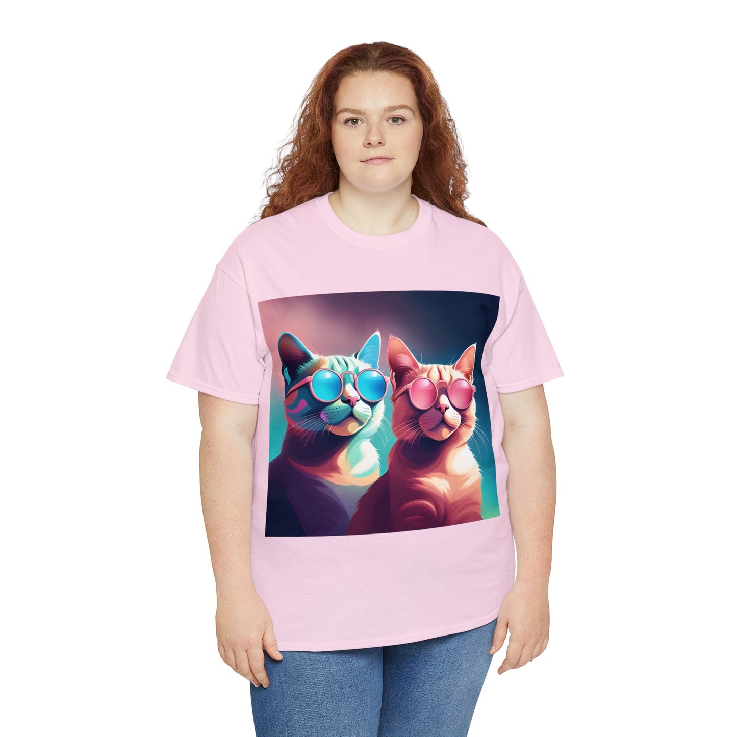 Shades of Whiskers: Twin Cool Cats Tee
