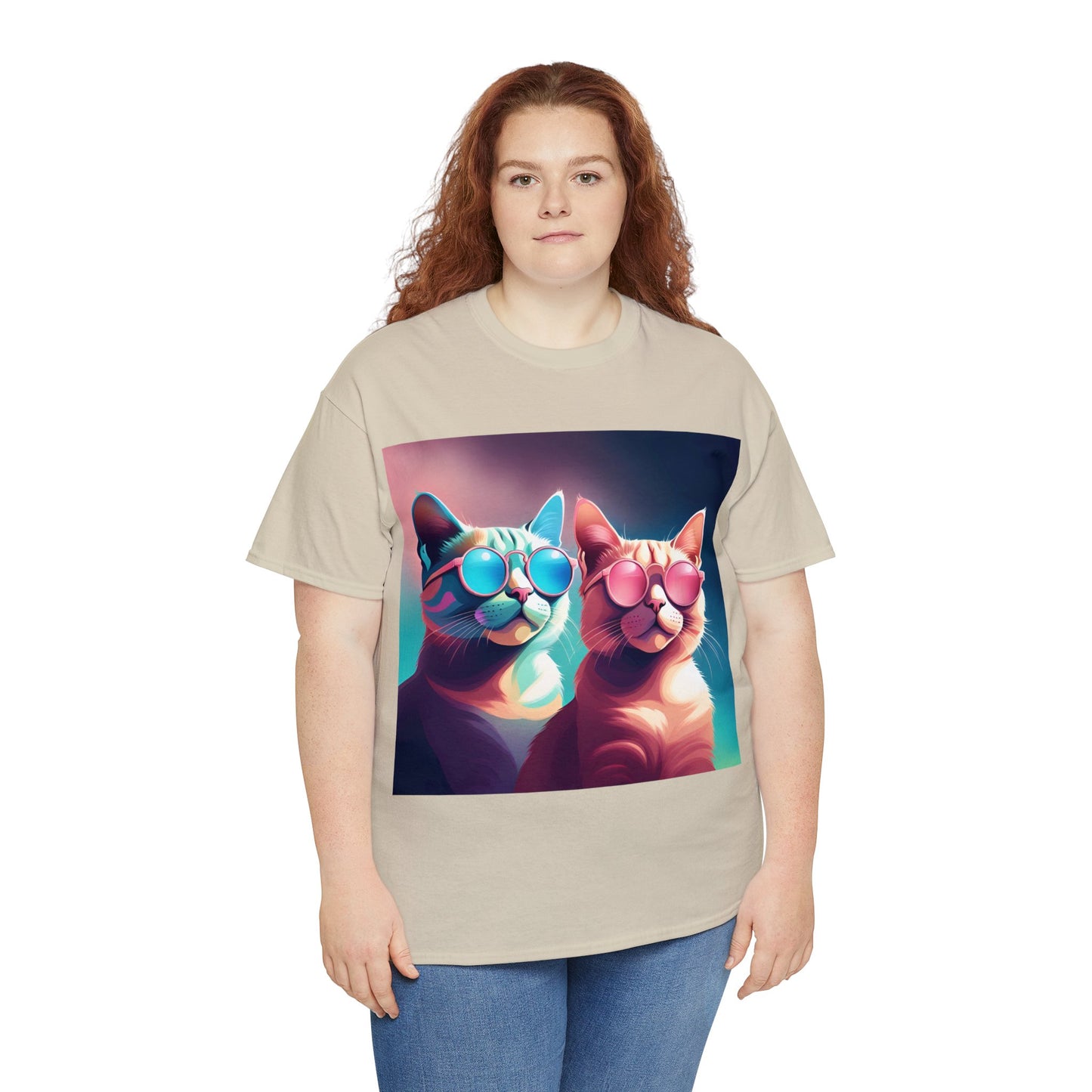 Shades of Whiskers: Twin Cool Cats Tee