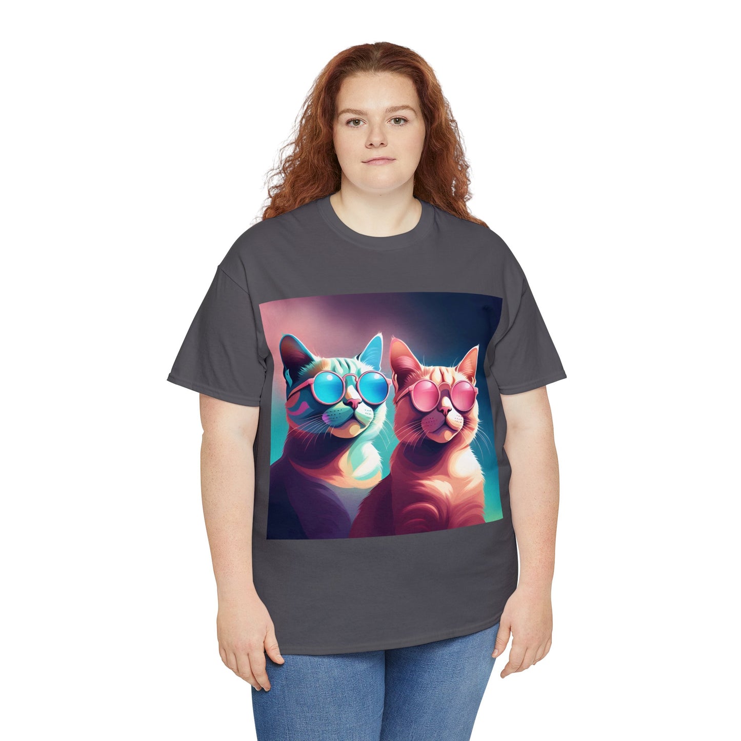 Shades of Whiskers: Twin Cool Cats Tee