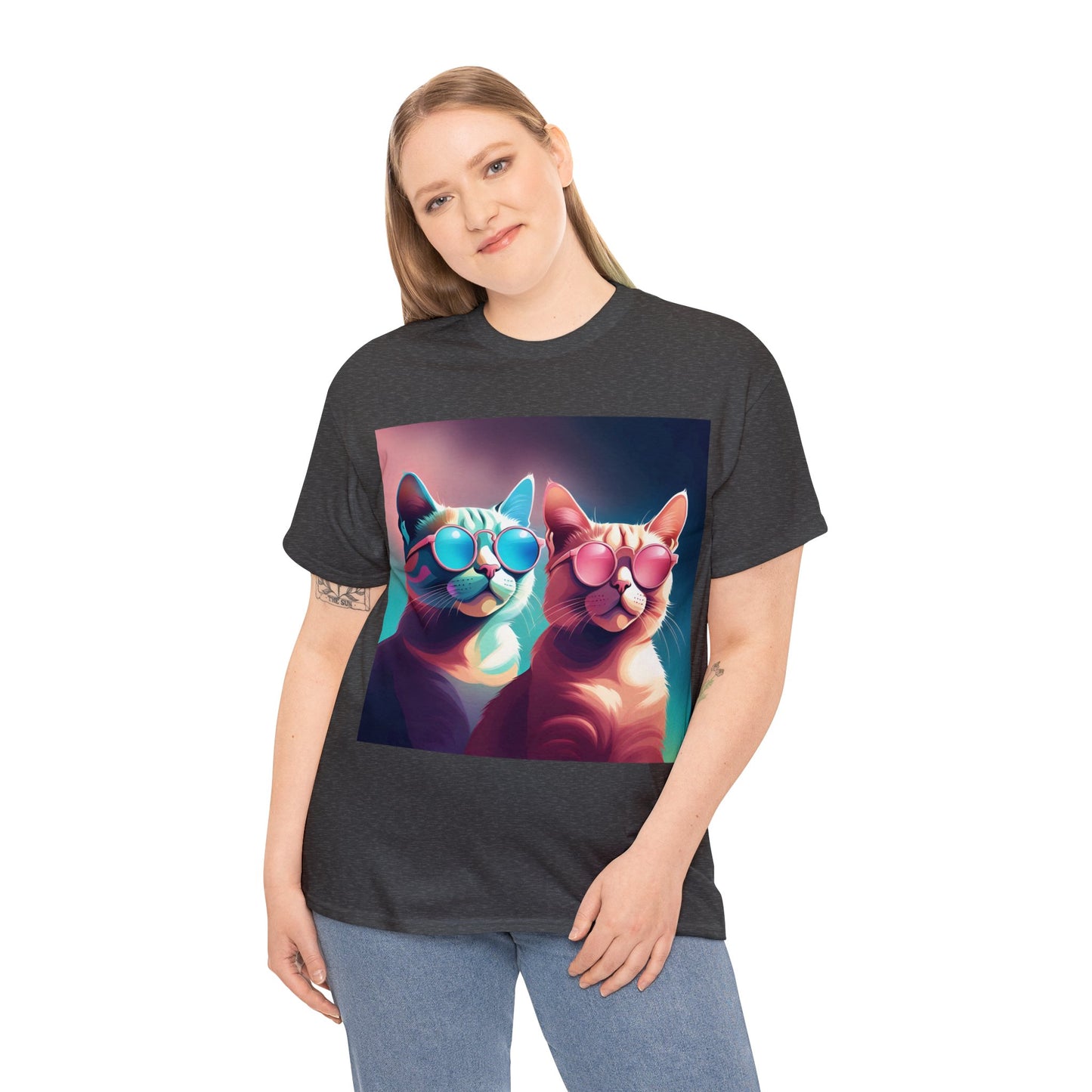 Shades of Whiskers: Twin Cool Cats Tee