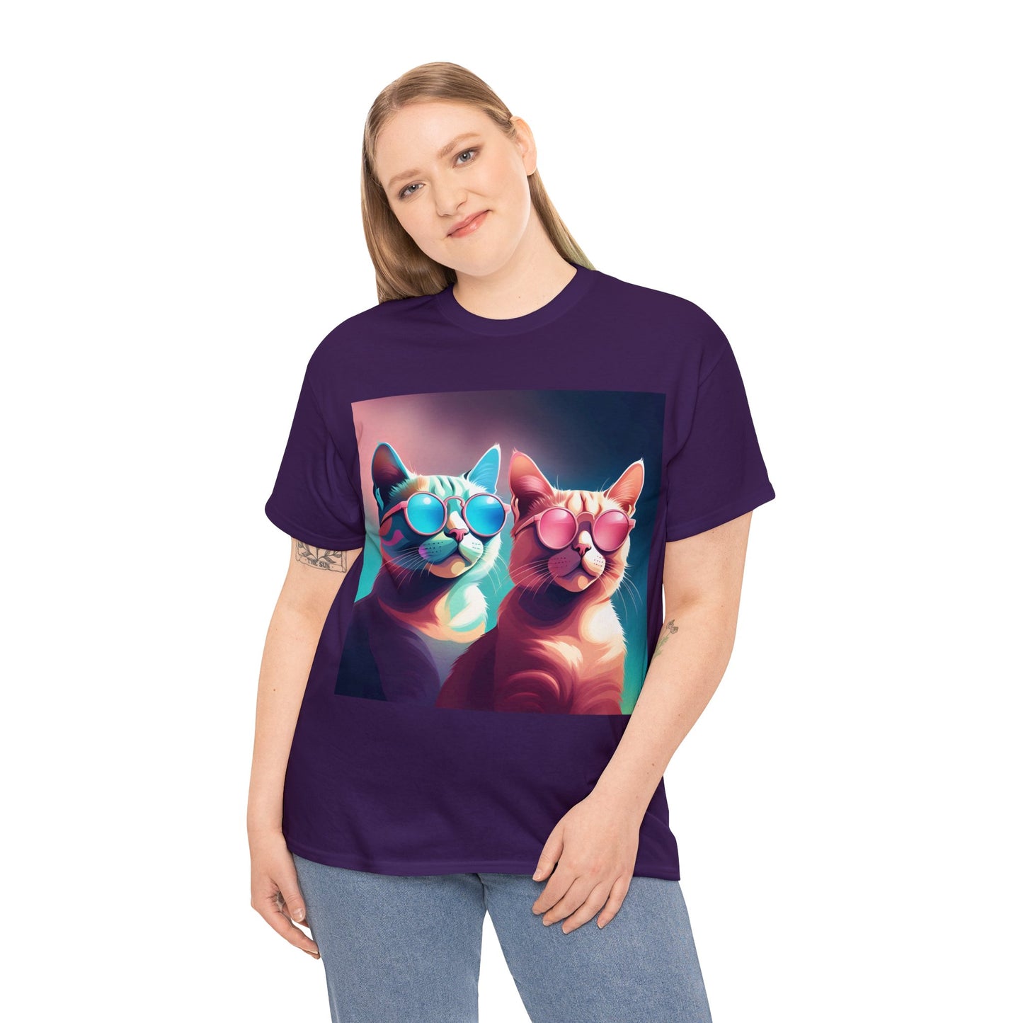 Shades of Whiskers: Twin Cool Cats Tee