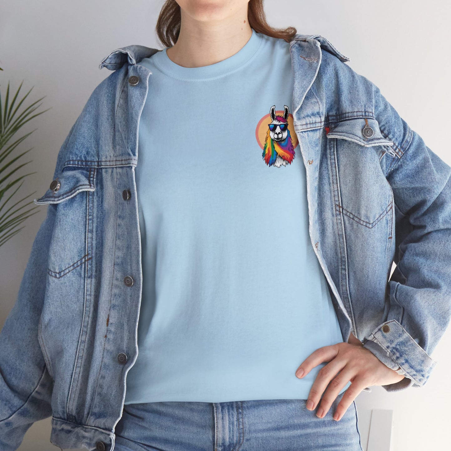 Llama Tee - Sunglasses & Rainbow Locks