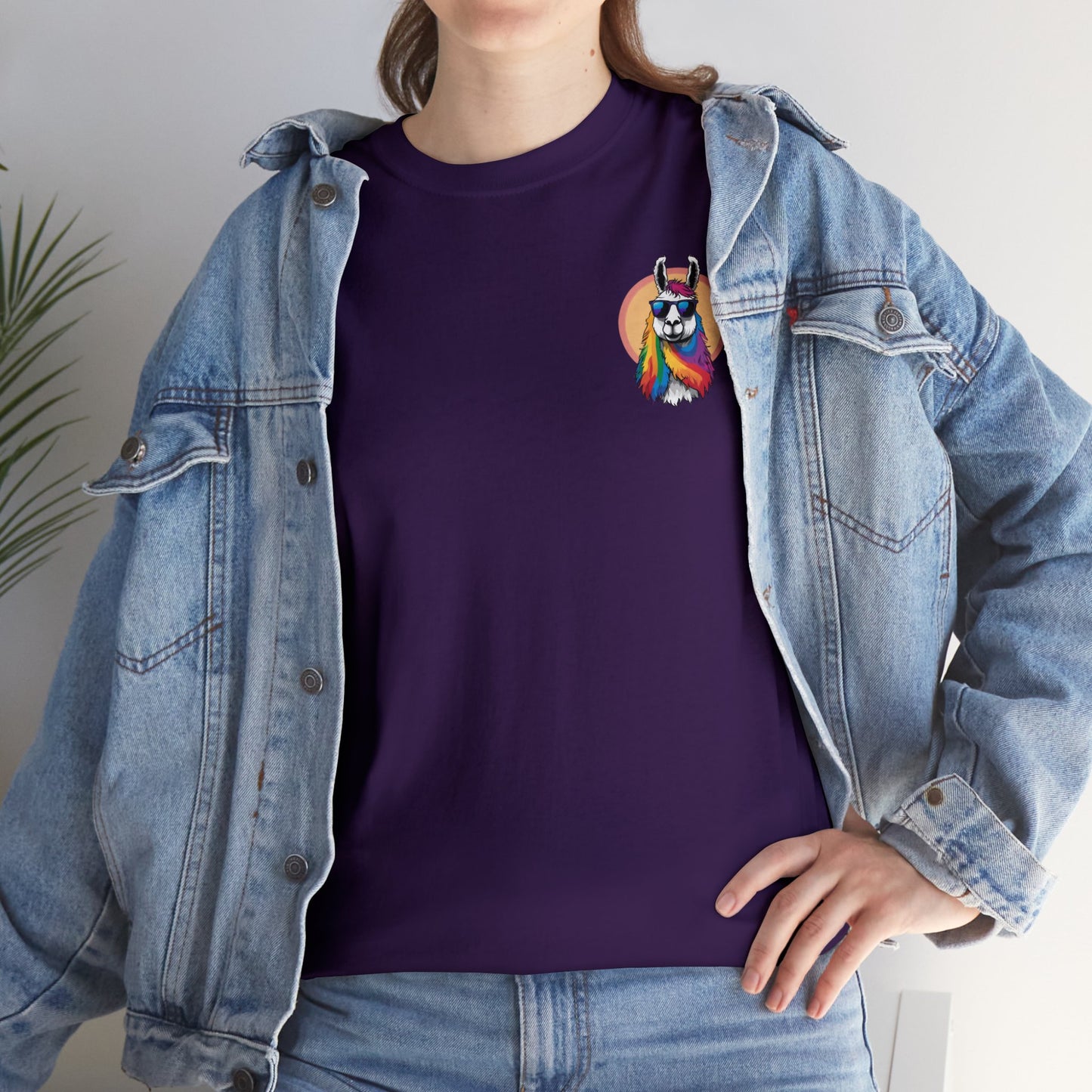 Llama Tee - Sunglasses & Rainbow Locks