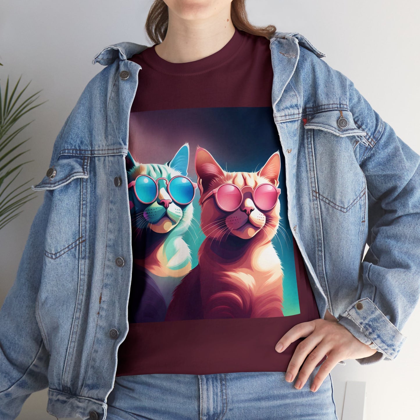 Shades of Whiskers: Twin Cool Cats Tee