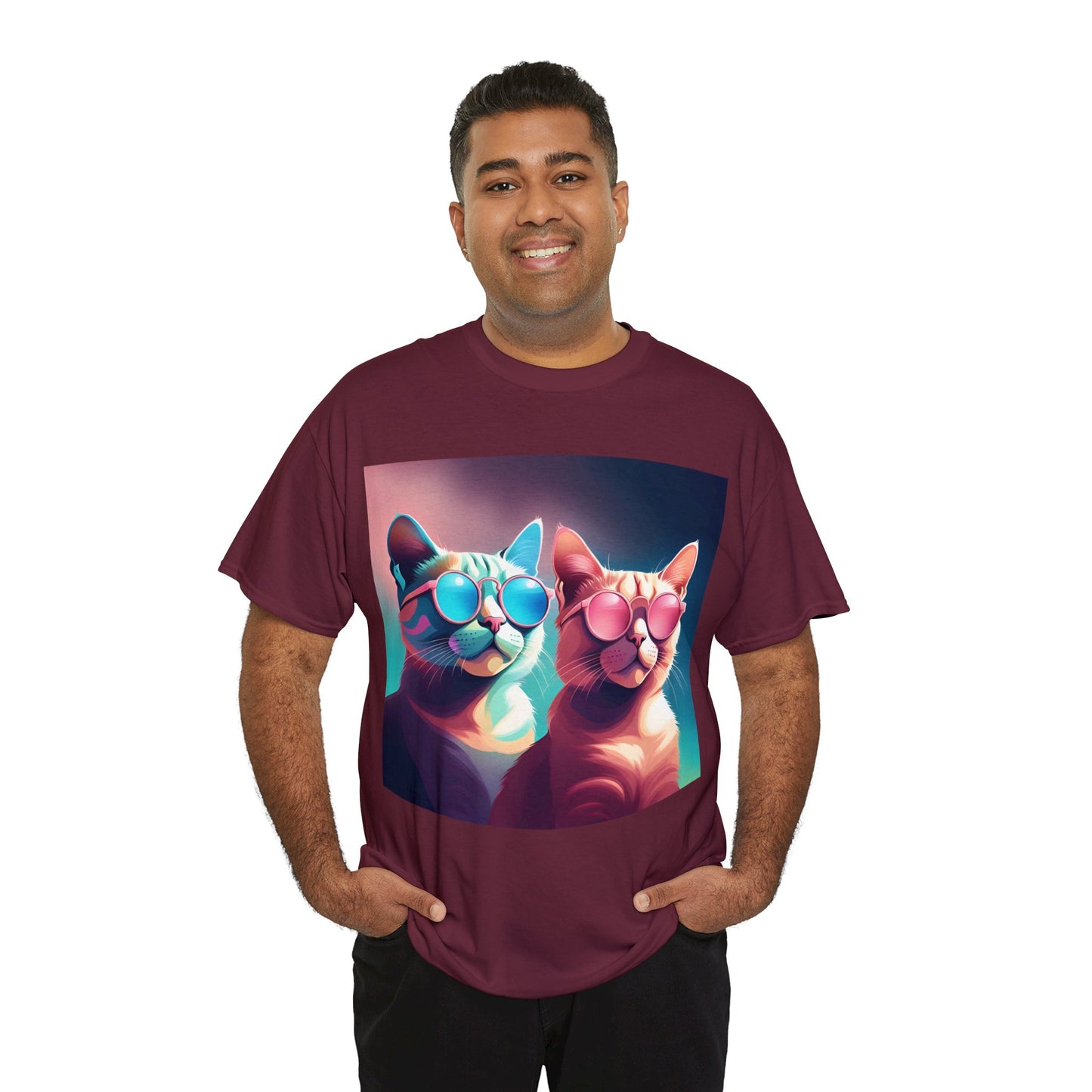 Shades of Whiskers: Twin Cool Cats Tee