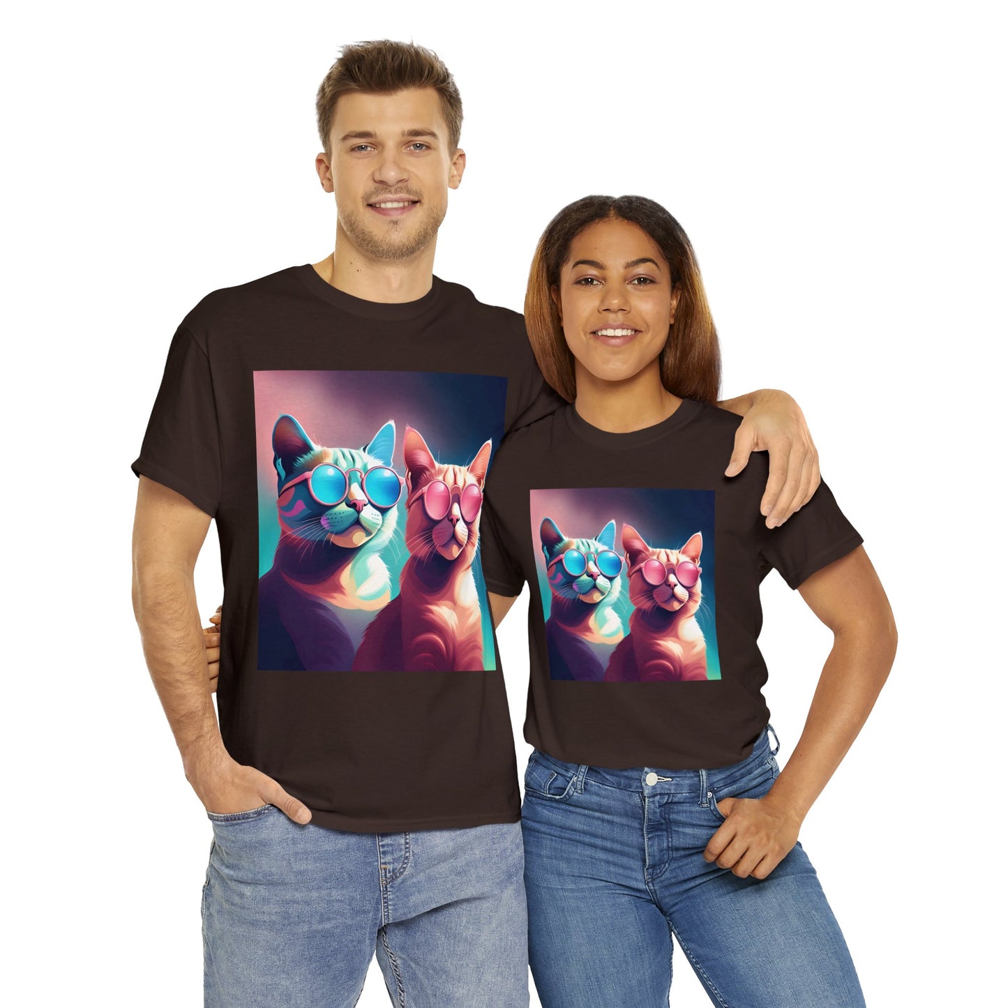Shades of Whiskers: Twin Cool Cats Tee