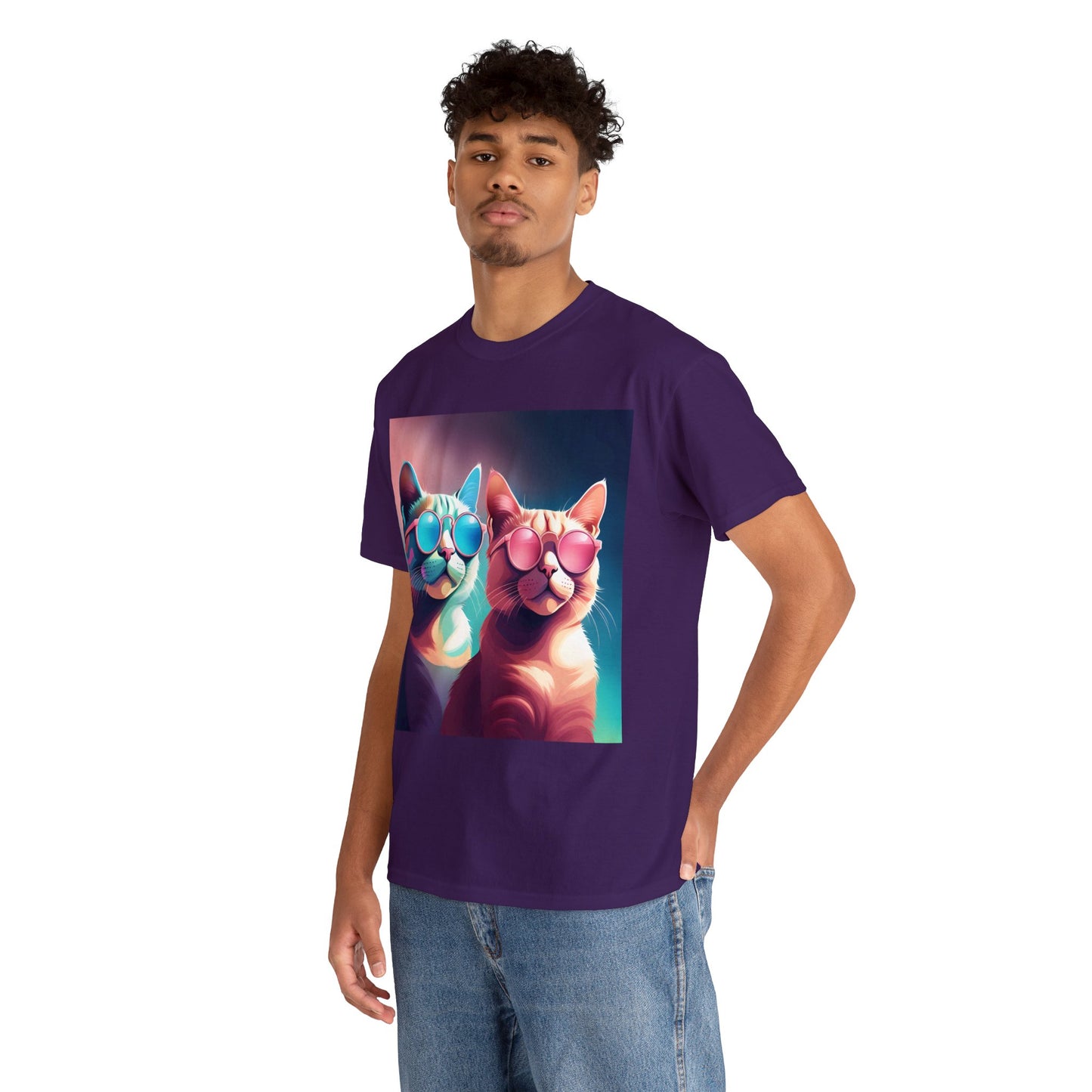 Shades of Whiskers: Twin Cool Cats Tee