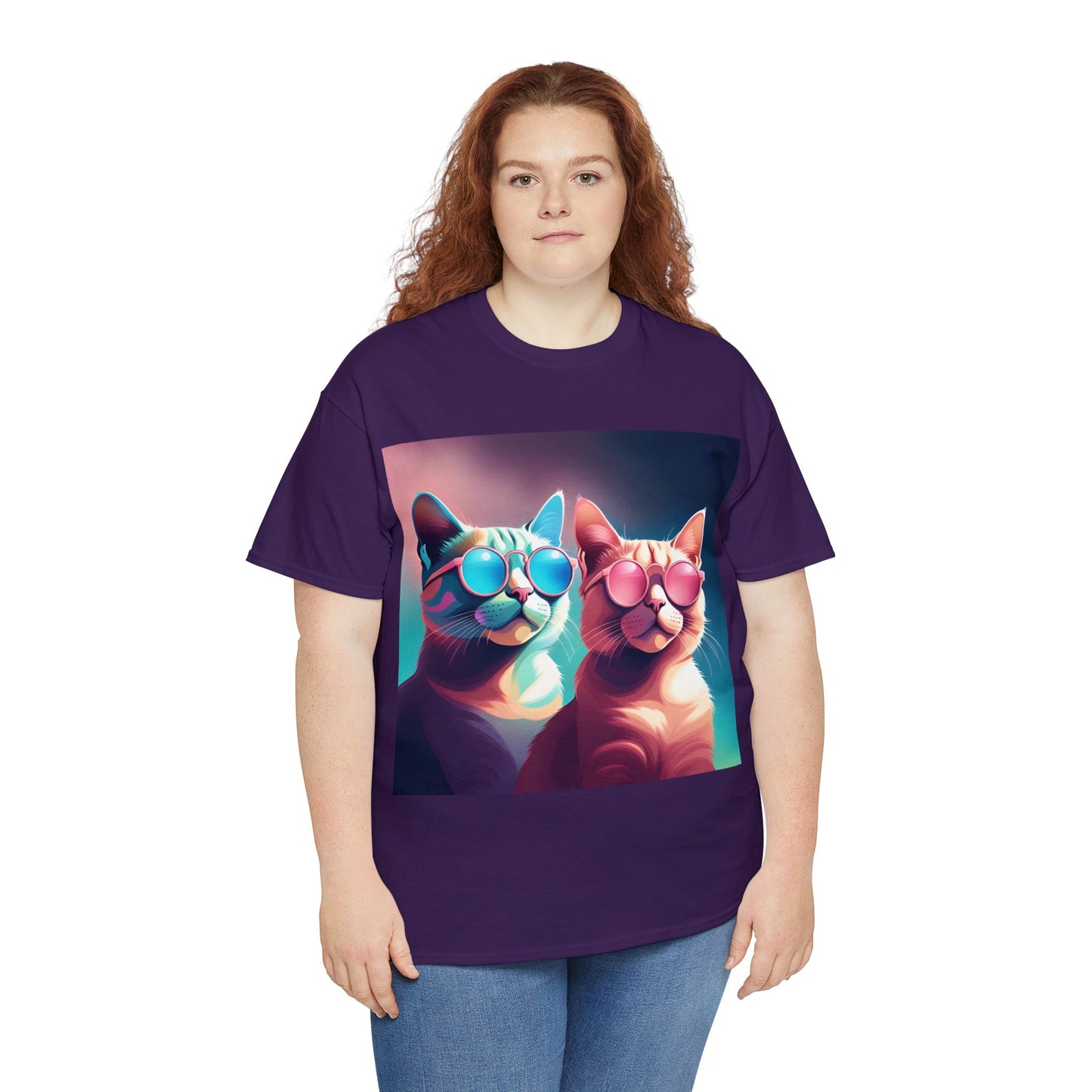 Shades of Whiskers: Twin Cool Cats Tee