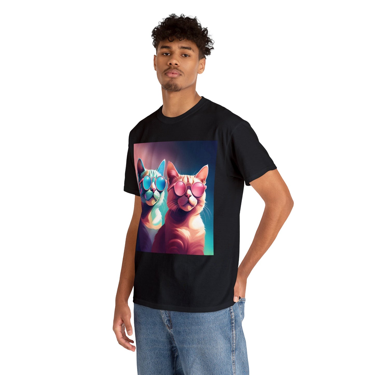 Shades of Whiskers: Twin Cool Cats Tee