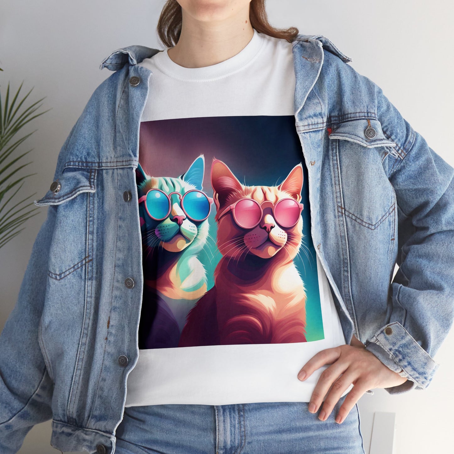 Shades of Whiskers: Twin Cool Cats Tee
