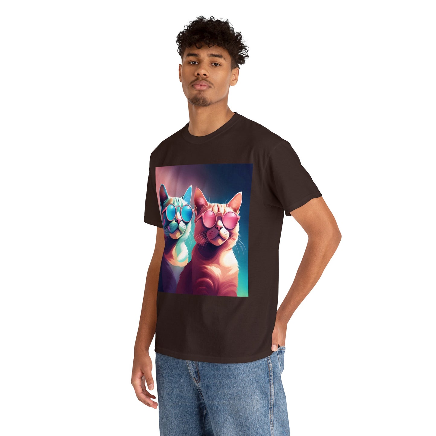 Shades of Whiskers: Twin Cool Cats Tee