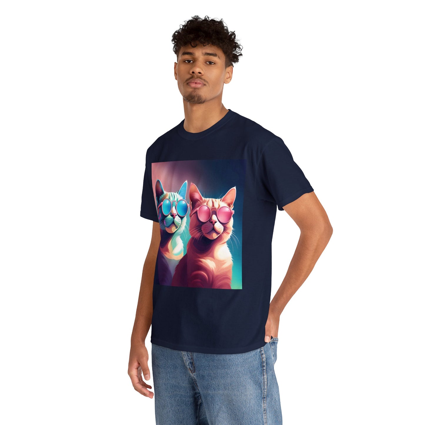 Shades of Whiskers: Twin Cool Cats Tee