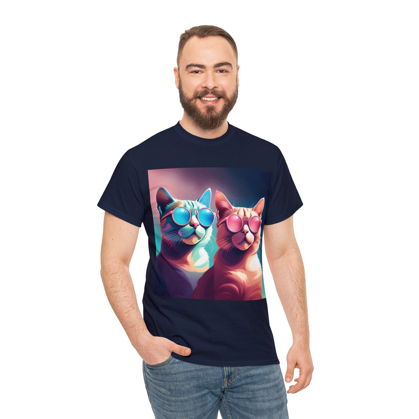 Shades of Whiskers: Twin Cool Cats Tee