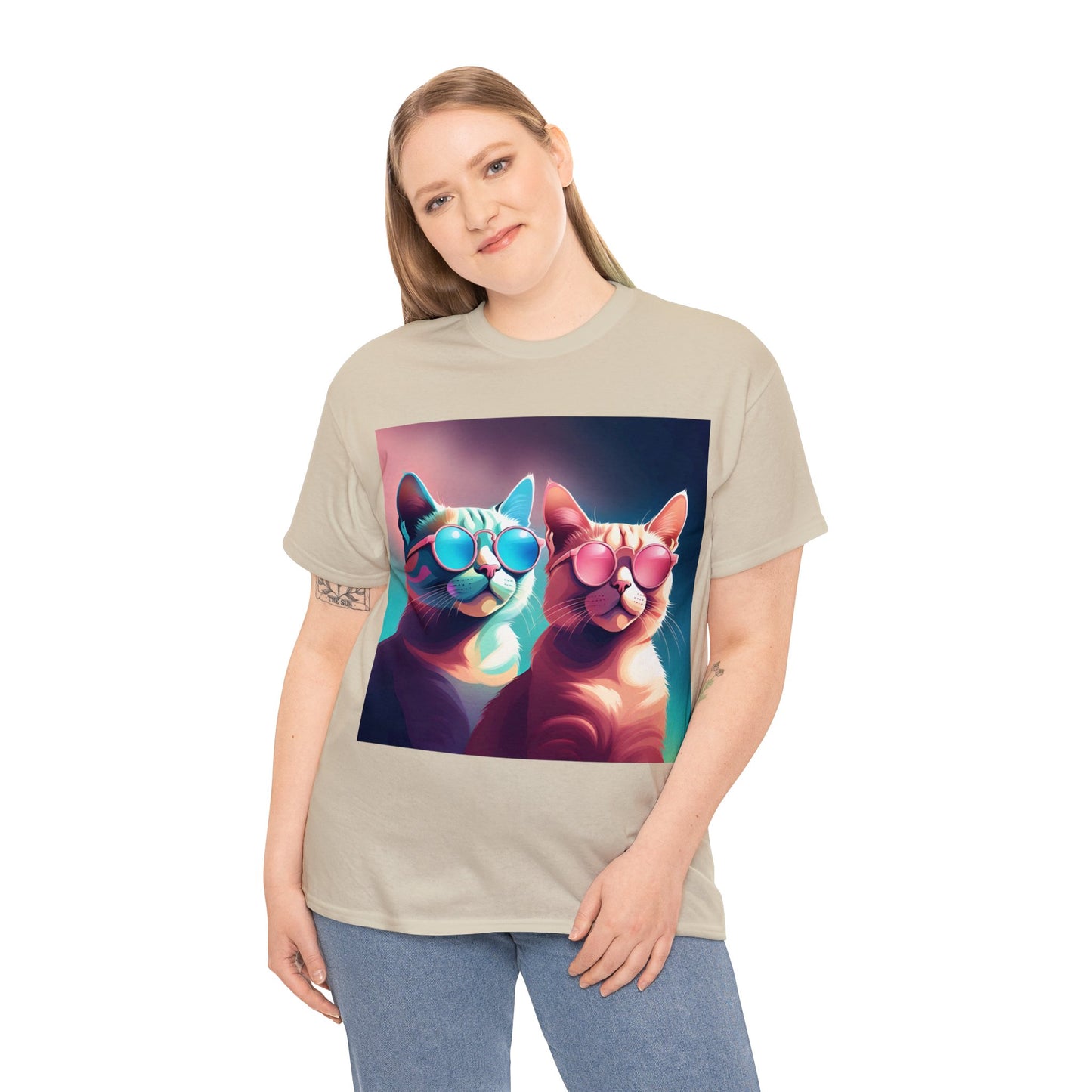 Shades of Whiskers: Twin Cool Cats Tee