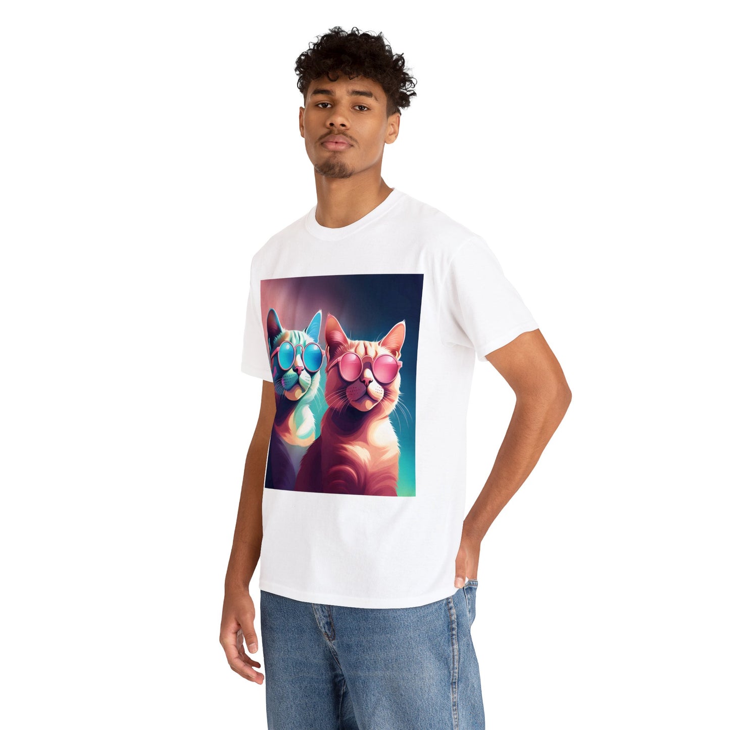 Shades of Whiskers: Twin Cool Cats Tee