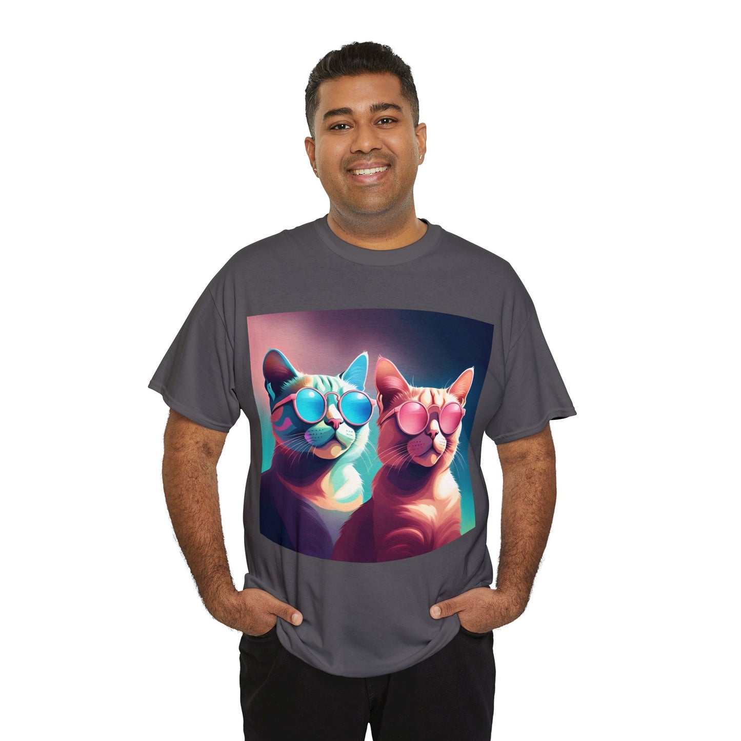 Shades of Whiskers: Twin Cool Cats Tee