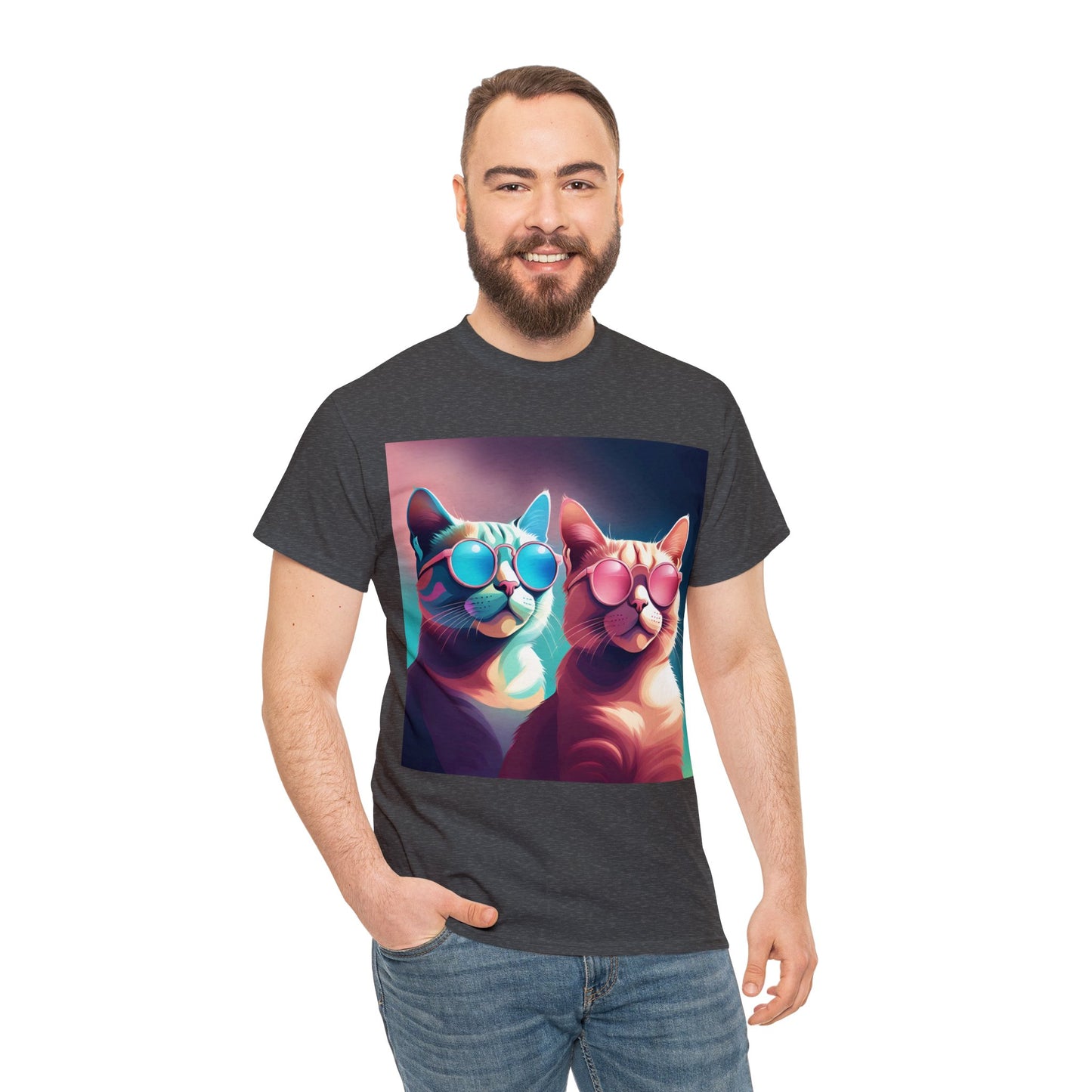 Shades of Whiskers: Twin Cool Cats Tee