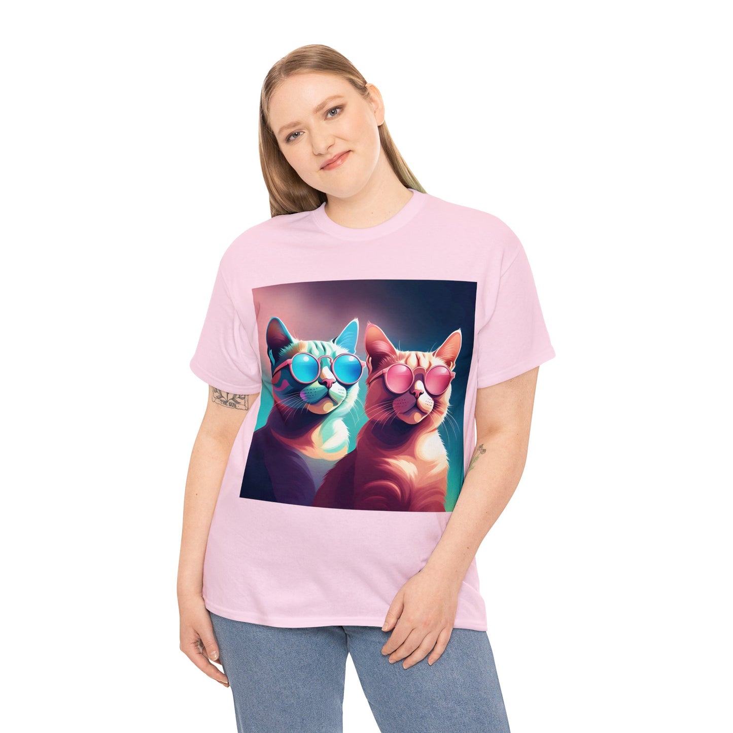 Shades of Whiskers: Twin Cool Cats Tee