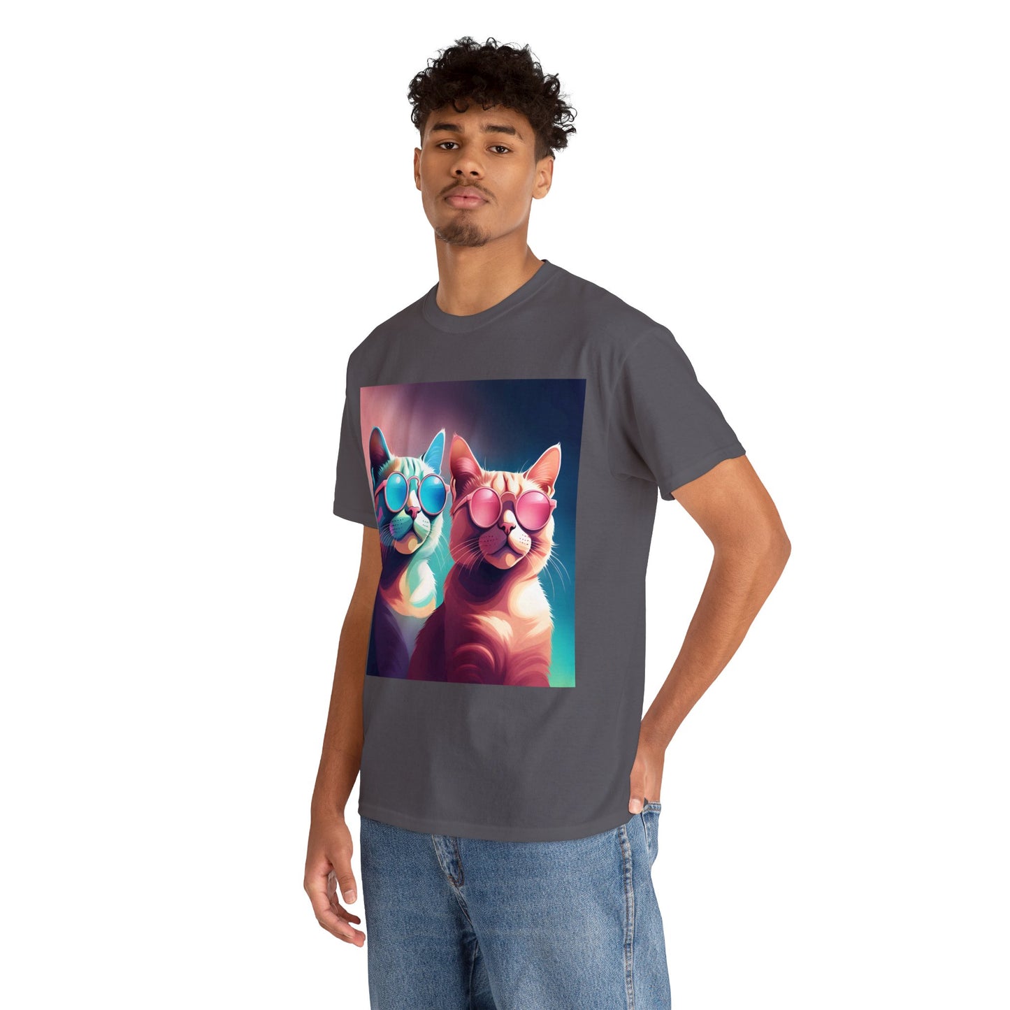 Shades of Whiskers: Twin Cool Cats Tee