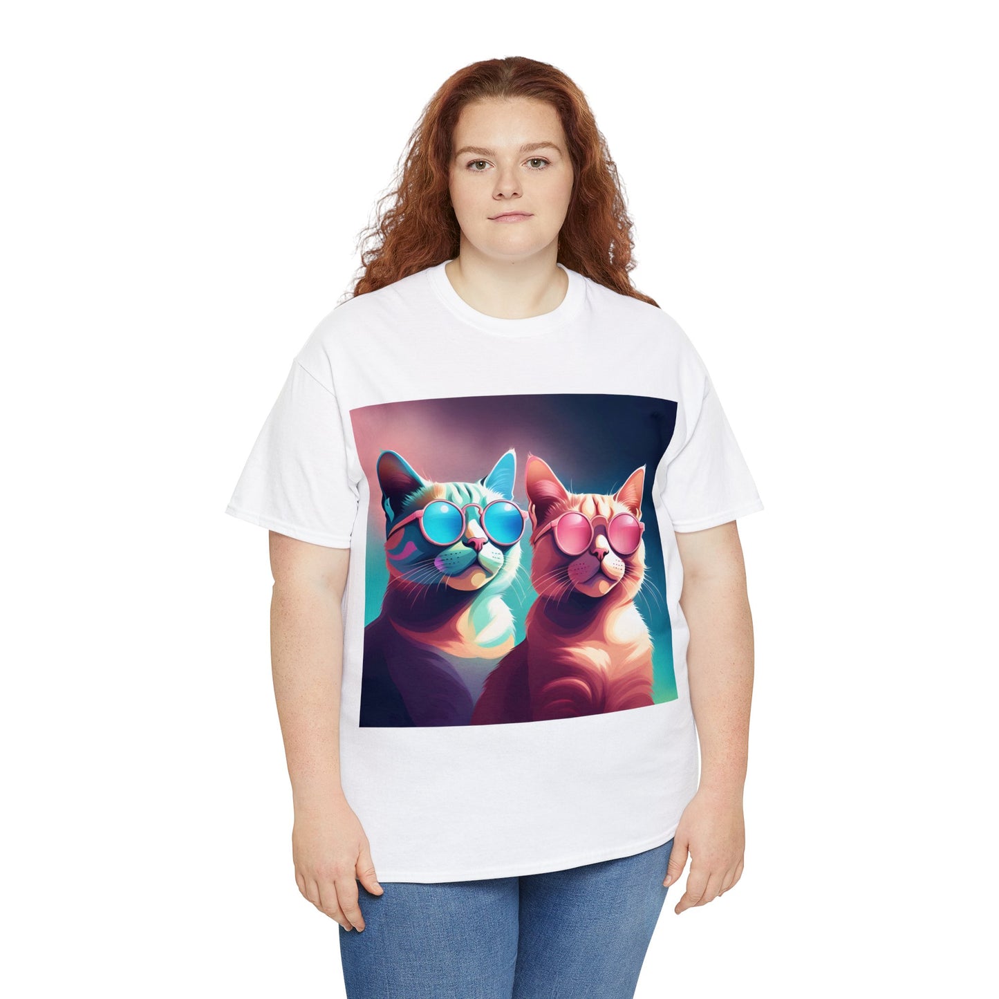 Shades of Whiskers: Twin Cool Cats Tee
