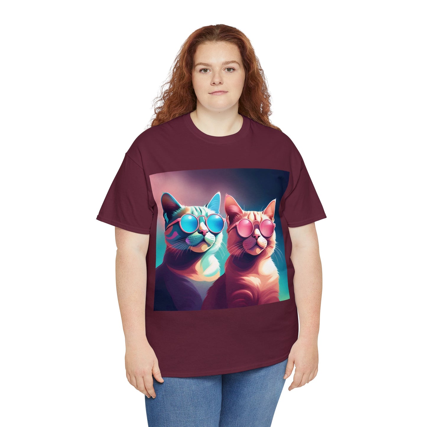 Shades of Whiskers: Twin Cool Cats Tee
